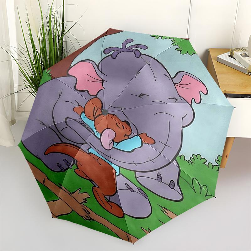 

Winnie and friends Themed Travel Umbrella-8 Ribs Automatic Opening and Closing, Portable Folding Design, Compact and Stylish Umbrella Suitab