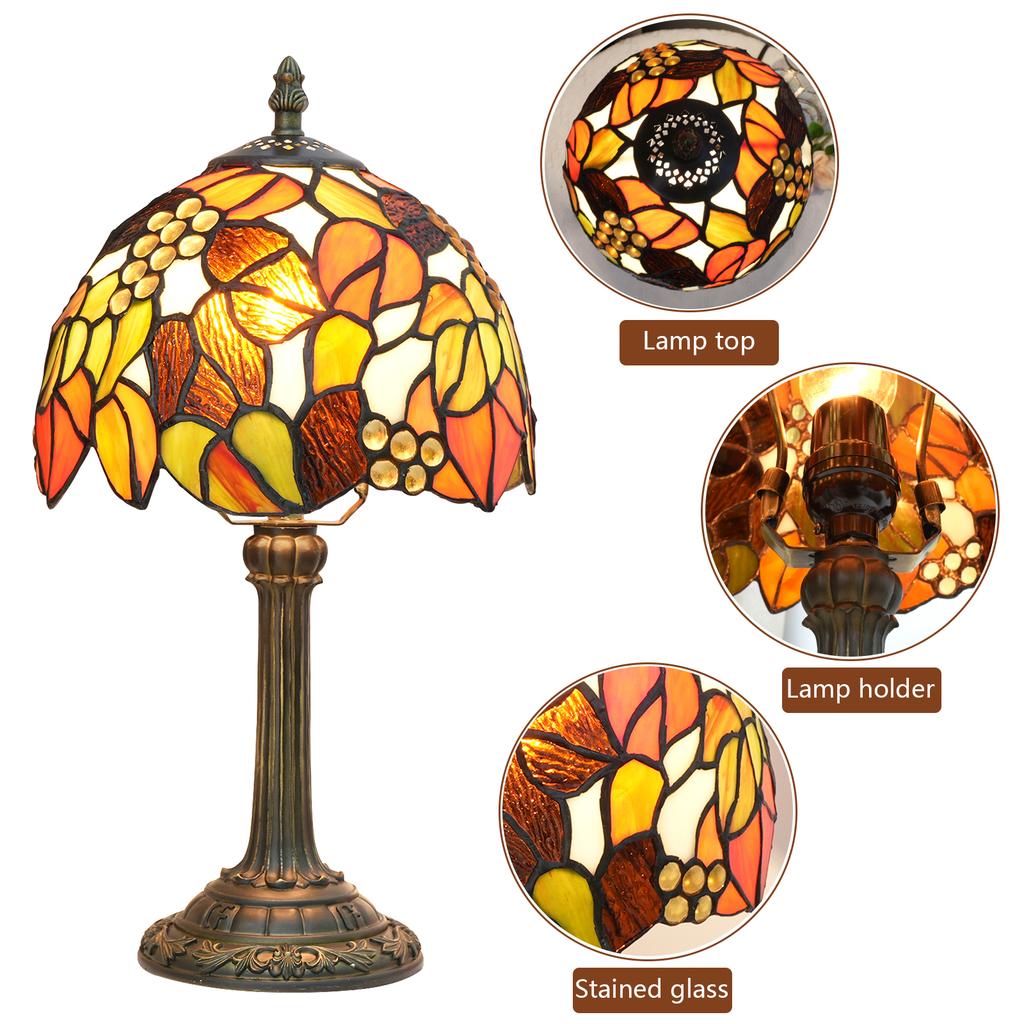 Beautiful Vintage Style Table Lamp Multi-Color Vintage Bedside Table Desk Lamp 8 Inch Wide Reading Light Decor