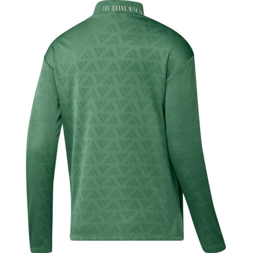 Jacquard Mock Neck Long Sleeve Shirt with UV Protection for Green [Adidas Golf] Women, Pre-Loved