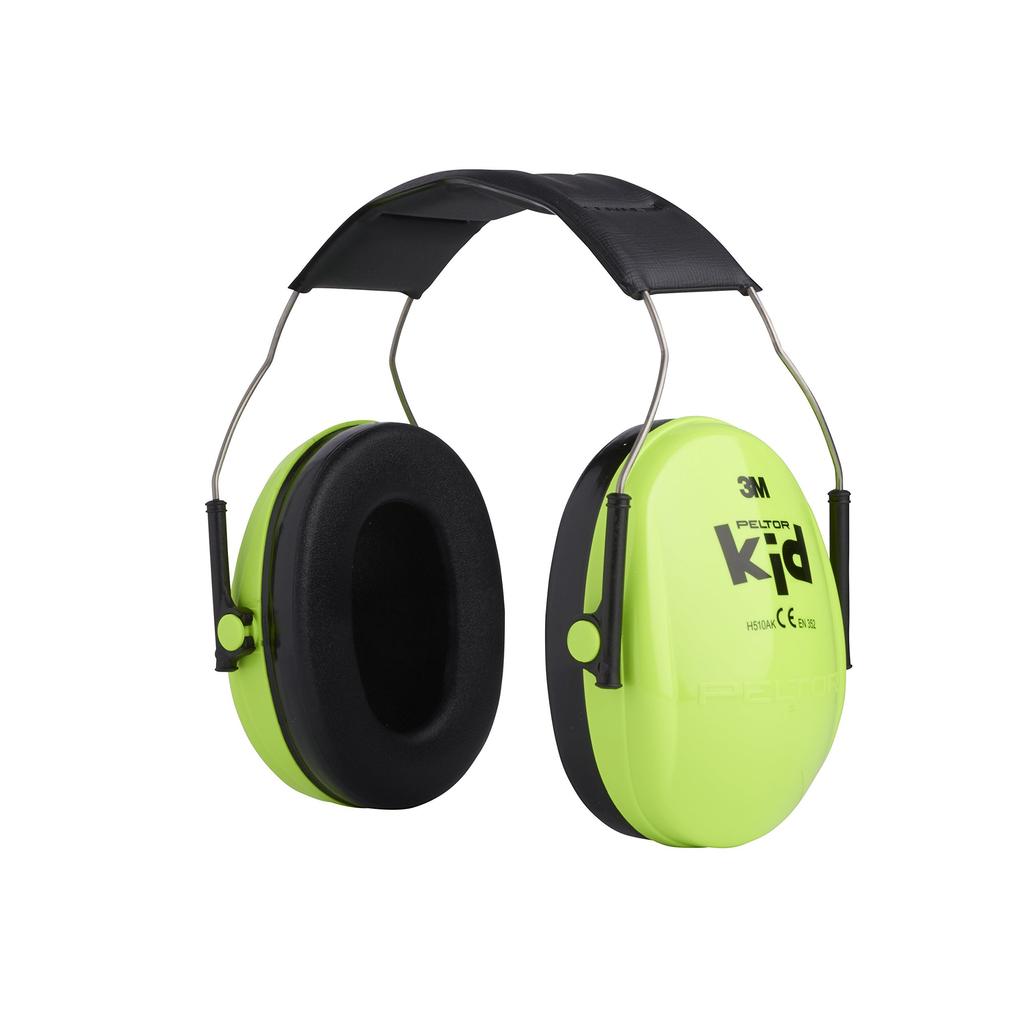 3M Peltor Soundproofing Headband Neon Children's Earmuffs, Style, Green, H510AK-442-GB [Used]
