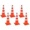 Traffic Safety Cones PVC Reflective Collar Square Base Multi-Purpose for Parking Lot Camping Kids Play Zone Car Protection