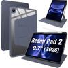 Case for Xiaomi Redmi Pad 2 9.7 Inches 2026, 360° Rotatable Multi-Angle with Stylus Holder - Purple