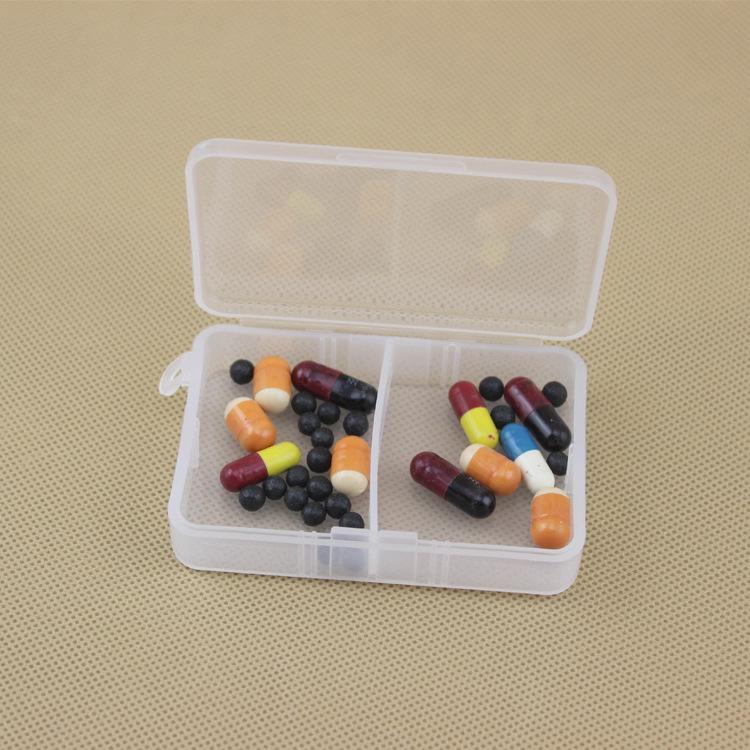6-Grid Transparent Removable Plastic Box with Lid - Compact Pill, Jewelry, and Parts Organizer.