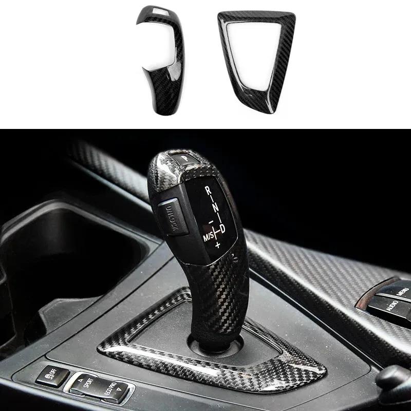 Carbon Fiber Internal Shift Knob Cover For BMW F30 F32 F34 F36 Multimedia Button Panel Decorative Sticker Accessories