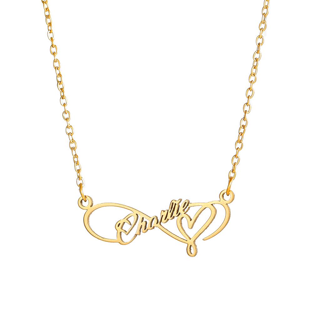 Collana Personalizzata con Lettere in Acciaio Inossidabile Placcato Oro 18K - Catena Clavicolare Fai-da-Te con Nome Personalizzato