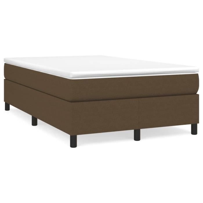 3144410 vidaXL Lit à sommier tapissier avec matelas Marron foncé 120x200 cm