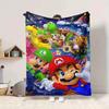 1 vnt. Mario Party minkštas ir šiltas flanelės pledas, daugiafunkcis pledas ant sofos, fotelio, biuro, lovos, stovyklavimui, kelionėms
