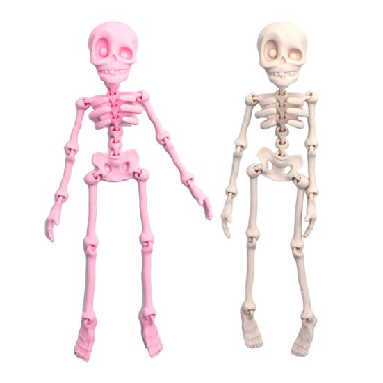 2/5Pcs 3D Printed Skeleton Refrigerator Magnet Halloween Poseable Skeleton Figurine
