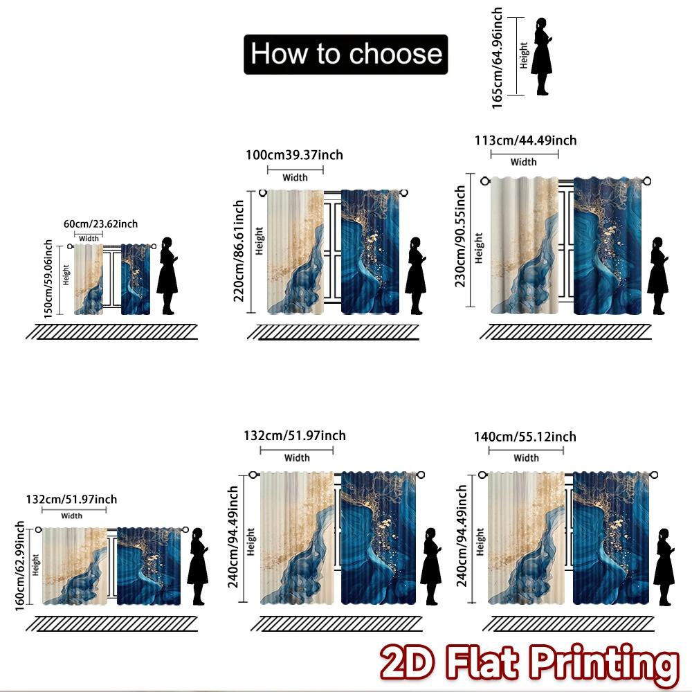 2D flat Photography Backdrop Background cloth Blue and Gold 100% Polyester Festive Wall Decor Use for New Year celebration