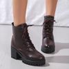 Módní výprodej 2024 Dámské boty s bočním zipem Dámské kozačky Módní šněrování Moderní kozačky Dámské nové boty s kulatou špičkou