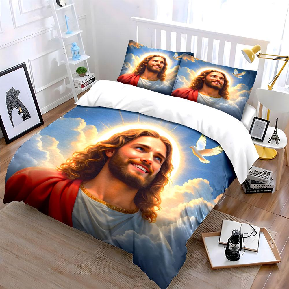 Spiritual Themed Three-Piece Decor Set Exquisite Three-Piece Bedding Set Gift For Kids And Adults