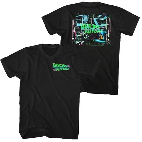 

Назад в будущее Классический автомобиль Графическая футболка Camiseta Летняя футболка с коротким рукавом Назад в будущее хлопковая мужская футболка топ#Цвет XXXXXL чёрный