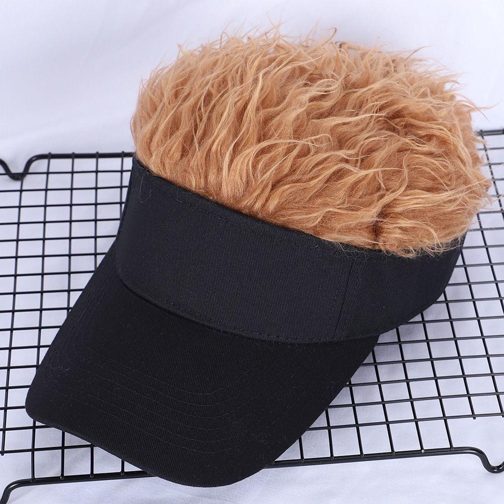 Fluffy Brown Wig Golf Baseball Cap Baseball Cap With Spiked Hairs Wig Fake Hair Hat Fun Toupee Hats