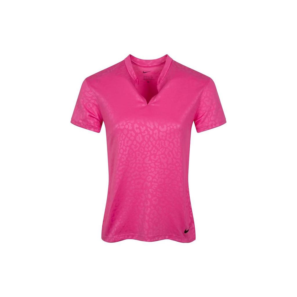 Nike Logo V-Neck Straight Cut Short Sleeve T-Shirt Women Tops Pink DO6768-684