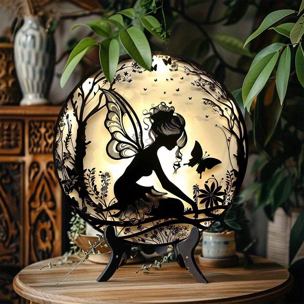 

Enchanted Forest Fairy Aluminum Sign Pre Drilled Waterproof HD Art Elf Decorative Plaque Home Office Garage Cafe Gift 20x20 разноцветный