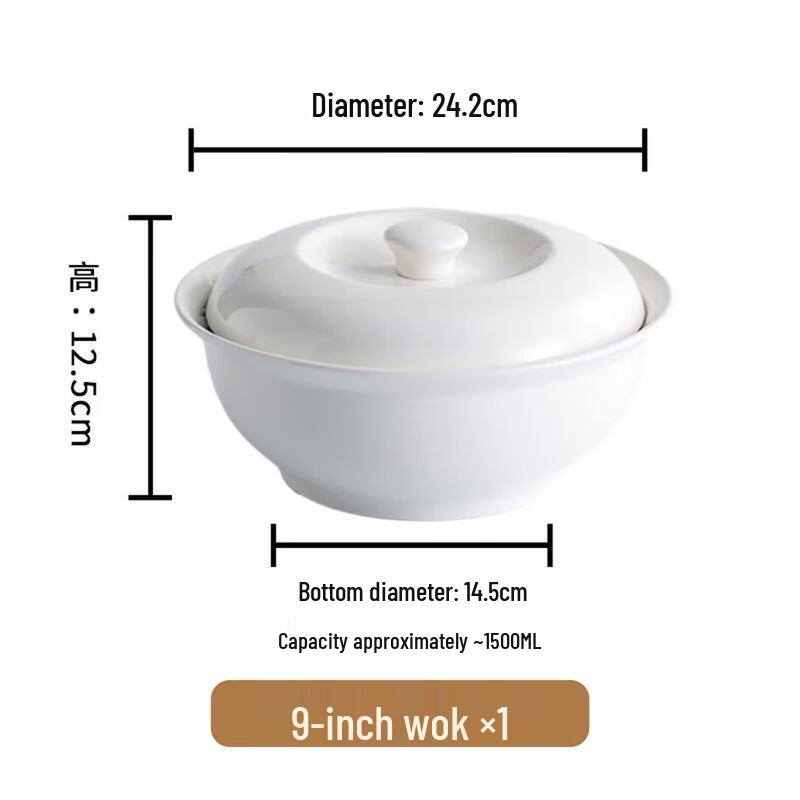 Shengjia 9-Inch Ceramic Soup Pot with Ladle