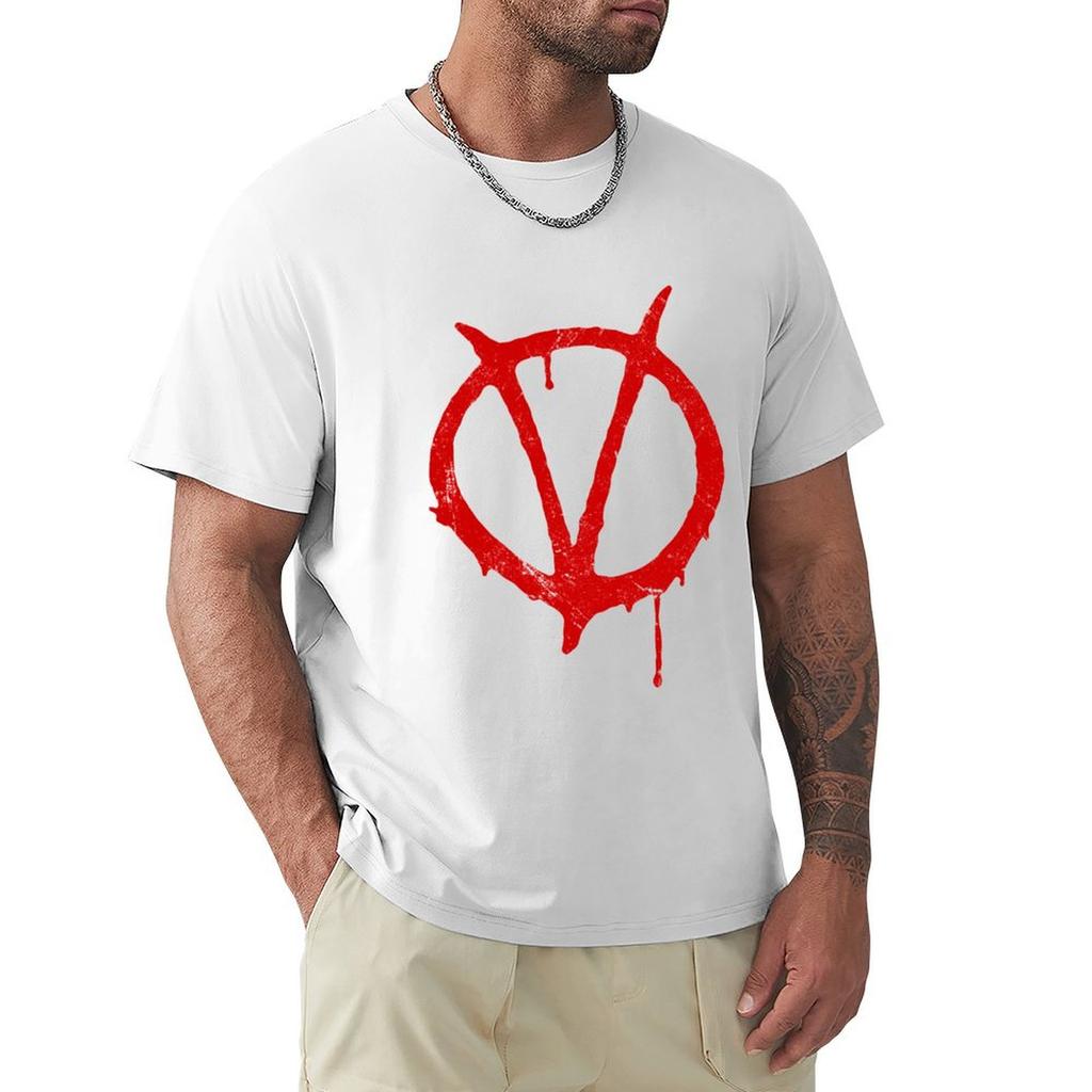 Mens V for Vendetta T Shirts V for Vendetta T-Shirt Print Funny Tee Shirt Plus Size Summer Man Cotton Tshirt Tops