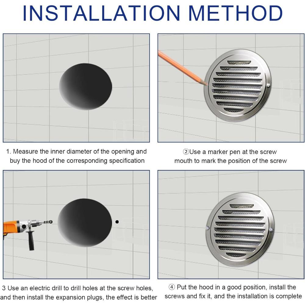 Ventilasjon Vindtett Hette Skorstein Luftbeskytter Baderom Avtrekksventiler Rørutløp Tilbehør Trippelvegghetter Regn 70mm