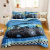 Truck Duvet Cover Set Blue Equipment Trucks Duvet Cover Full Boys Gifts Bedding Set Polyester Comforter Cover Kids Cartoon Car