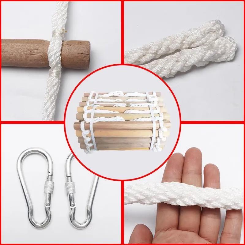 Jundingying 4M Wooden Rung Rope Ladder