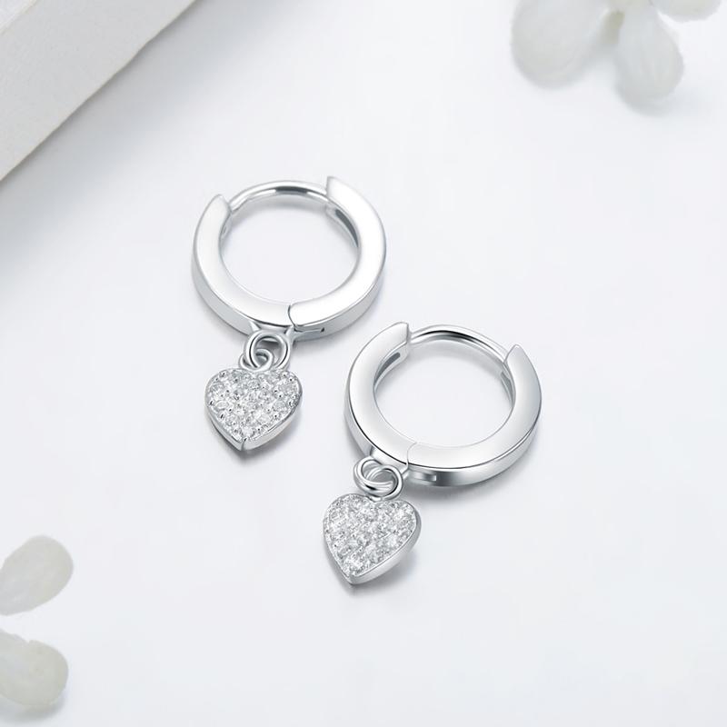 Modian Luxury 925 Sterling Silver Hearts Stars & Moon Dangle Earrings Fashion Silver Jewerly For Women Wedding Earring Gift