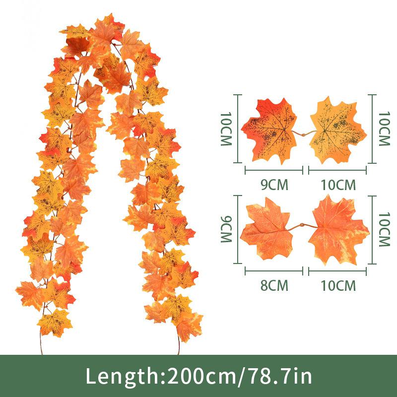 Artificial Maple Leaf Vines Halloween Hanging Vines Plants Decoration Mexican Dia De Los Muertos Leaves Autumn Festival Decor