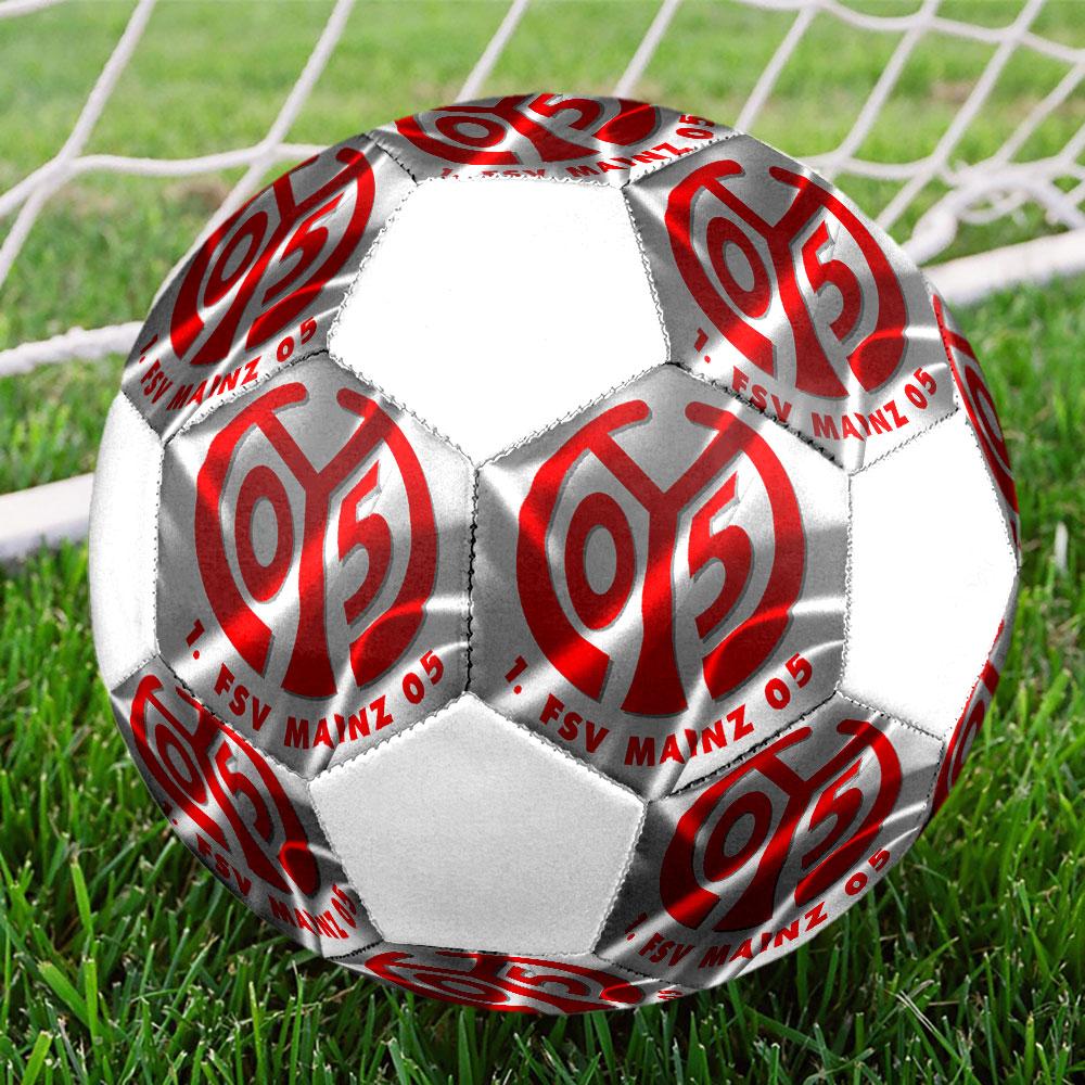 FSV Mainz 05 Size 5 Soccer Ball, Machine-Stitched PVC, Durable & High Bounce, All Ages Fit, Fan Merchandise, Matches & Outdoor Use.