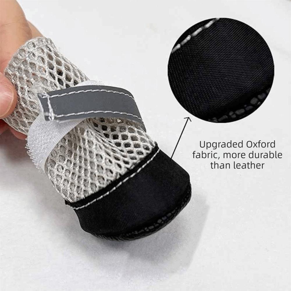 4PCS/SET Wear-Resistant Pet Mesh Shoes Non-Slip Pet Paw Protector Dog Boots Pet Footwear Walking