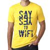 Men’s Vintage Tee Shirt Graphic T Shirt Say Yes To WiFi Yellow