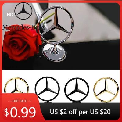 Adesivo Auto Caldo 1pz Stella Cofano Cromato Emblema 44mm Logo Emblema Cofano Anteriore Auto Per Mercedes Benz Classe C E S W204 W205 W211 W212