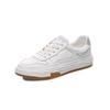 Genuine Leather White Women's Shoes 2025 - New Style, All-Match, Basic Flat Spring Student Sneakers