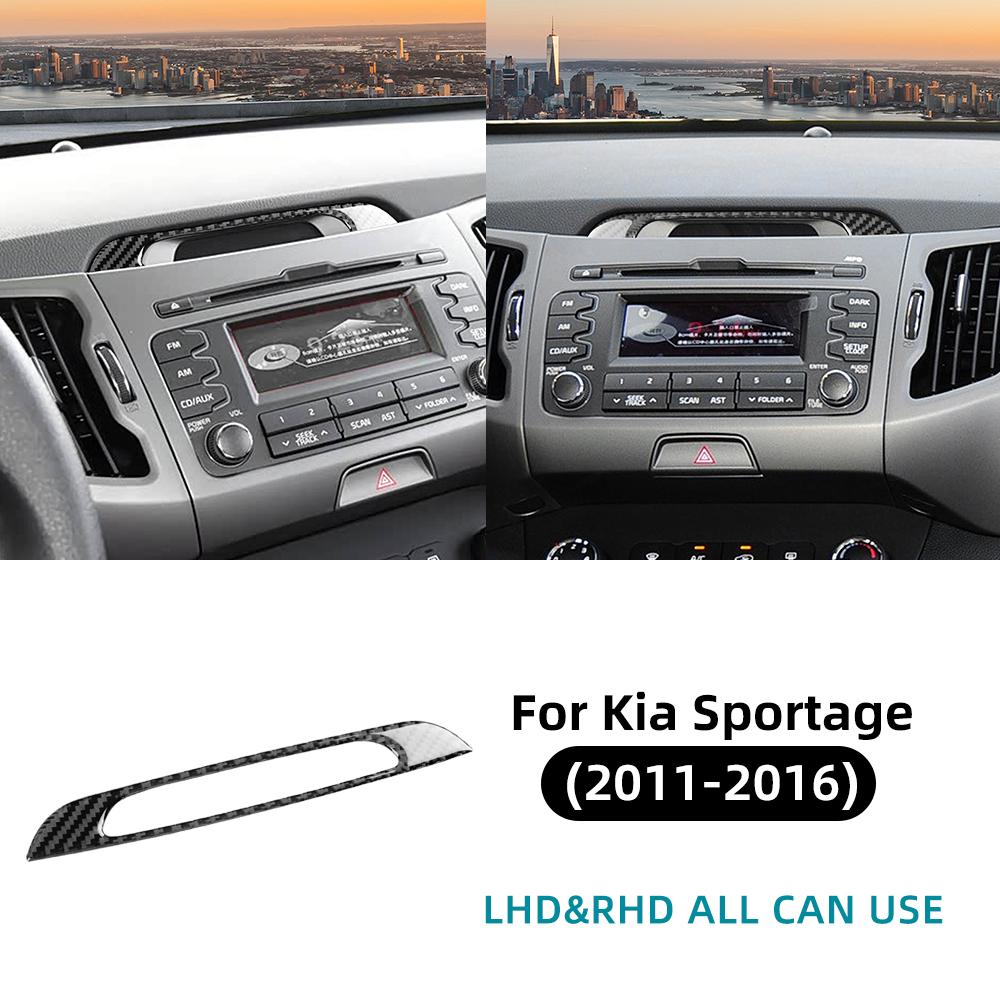 Carbon Fiber Style Center Console Frame Sticker for Kia Sportage SL 2011-2016 LHD RHD Interior Trim Decal