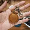 For Airtag Leather Protective Case Keychain Vintage Pets Tracker Case Anti-Loss Locator Holder Access Card Holder