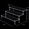 ENN LLC Figure Display, 3-Tier Acrylic Stage with Stand (30cm Wide, 3 Clear Tiers)