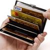 Portofel card tip acordeon anti-furt din oțel inoxidabil și suport pentru cărți de vizită