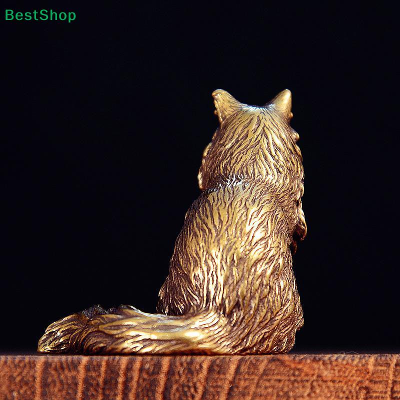 Maine Coon Miniatures Figurines Brass Animal Cat Small Statue Desktop Ornaments Vintage Home Decorations Crafts Accessories