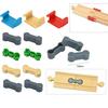 Non-Toxic Wooden Track Connecting Head Tail Train Fixer Railway Accessories Fit Brio Wooden Track Educational Toys For Children Kids