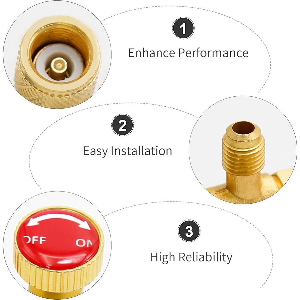 Air Conditioning Refrigerant Safety Valve R410A R22 1/4" 5/16" Refrigeration Charging Safety Liquid Adapter Hand Tool Parts