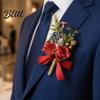 Long-lasting Color Corsage Men Suit Artificial Flower Wristlet Band Reusable