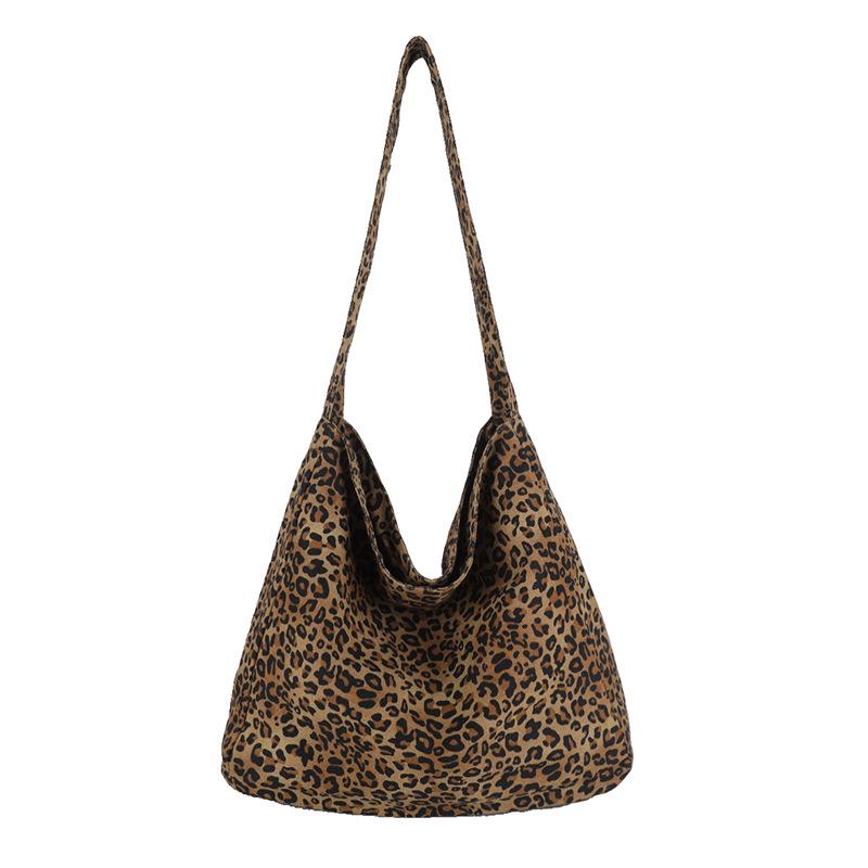

Leopard Print Women s Canvas Tote Bag - Large Capacity Crossbody Shoulder Handbag for Commuting. 35x13x30 cm