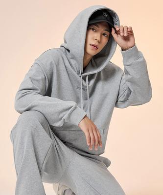XEXYMIX Small Letter Sweat Hoodie Melange Grey Xmmhd01J1