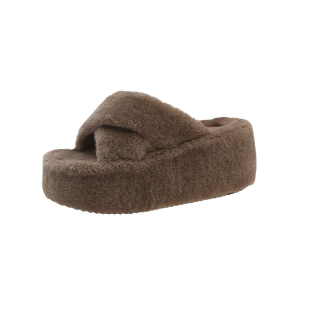 Mao Mao slippers women wear autumn and winter 2024 new high-end indoor thick bottom non-slip Internet celebrity ins cotton slippers