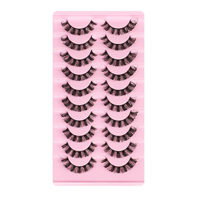 Curled Multi-layer European and American Imitation Mink Eyelashes 10 Pairs of False Eyelashes