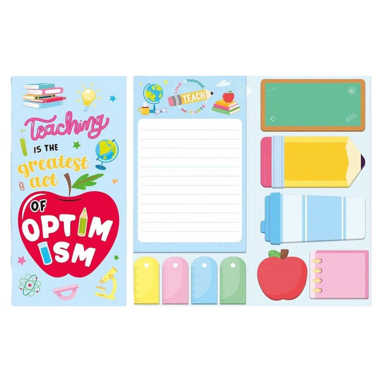 

Teaching Is A Work Of Heart Sticky Notes Set Blackboard Self-Stick Note Pads Teacher Appreciation Gift Writing Memo Pads School Supplies