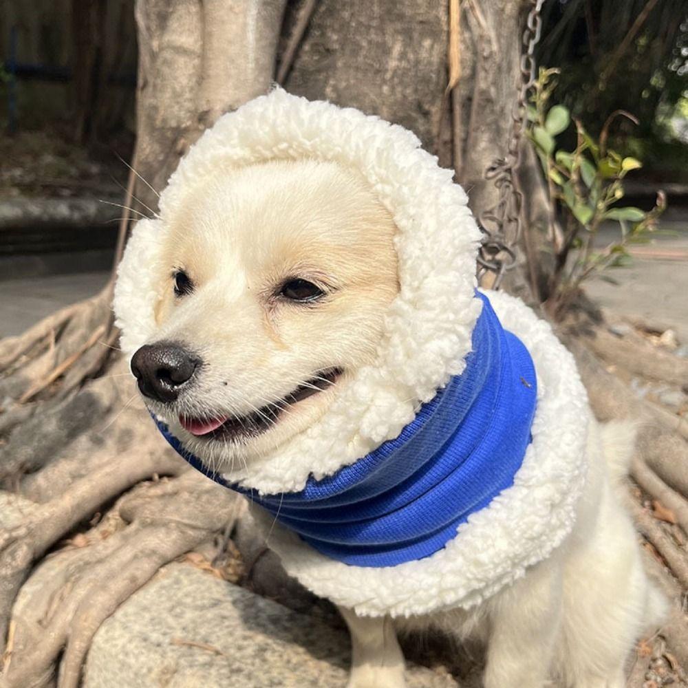 

Double Layer Warm Dog Earmuff Soundproof Dog Headgear Pet Headband Dog Ear Cover For Cats Dogs S синий