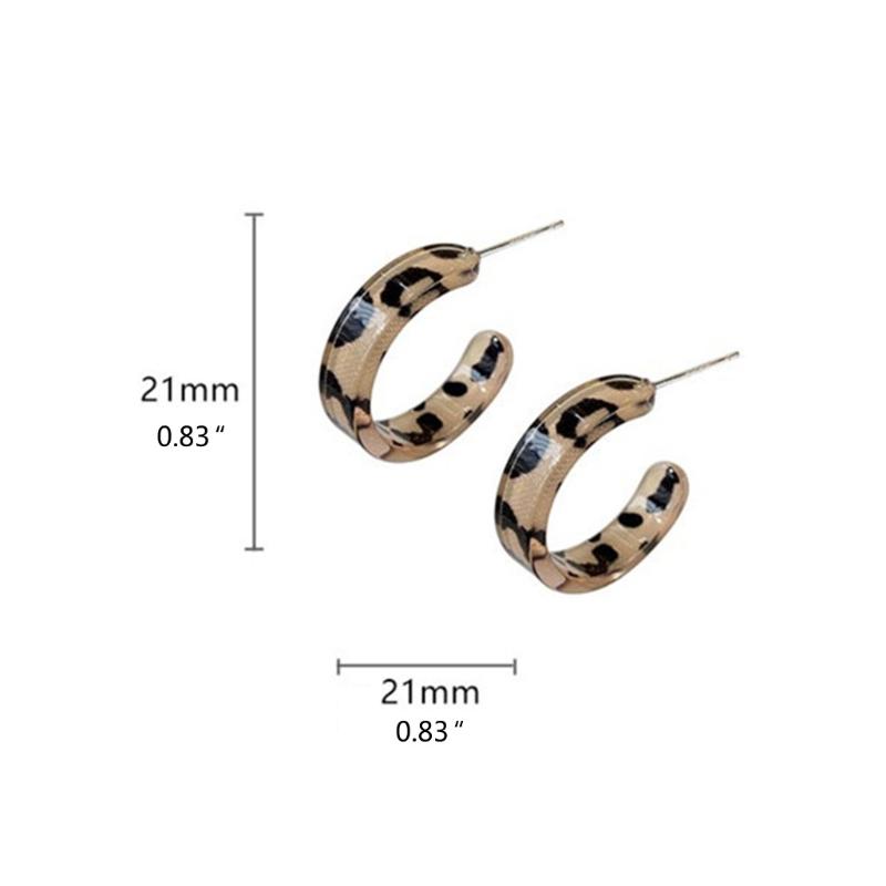 Acrylic Earrings Resin Geometric Hoop Fashion Stud Earrings C-shaped Earrings Resin Earrings Women's Bohemian Earrings