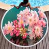 Peach Blossom Pattern Round Beach Towel, Microfiber Lightweight Beach Blanket, Soft Absorbent Quick Dry Pool Towel Picnic Mat