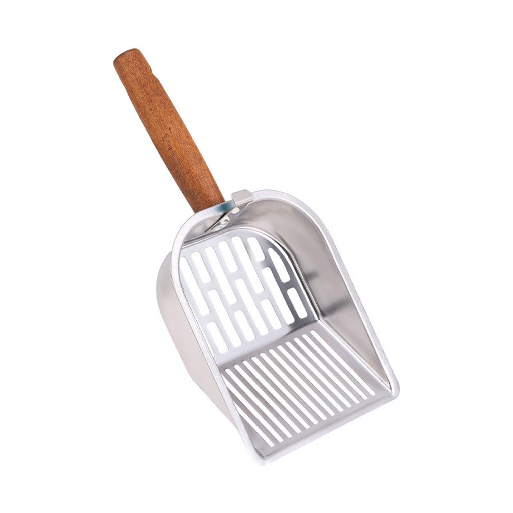 AFOLOREET Litter , Metal Litter Scoop, Pooper with Wooden Handle