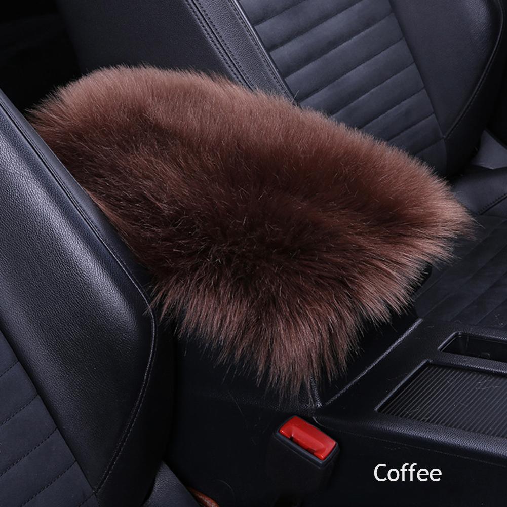 Faux Fur Car Plush Armrest Cover Auto Center Arm Rest Console Pad Wool Cushion Protector Universal Auto Car Interior Accessories