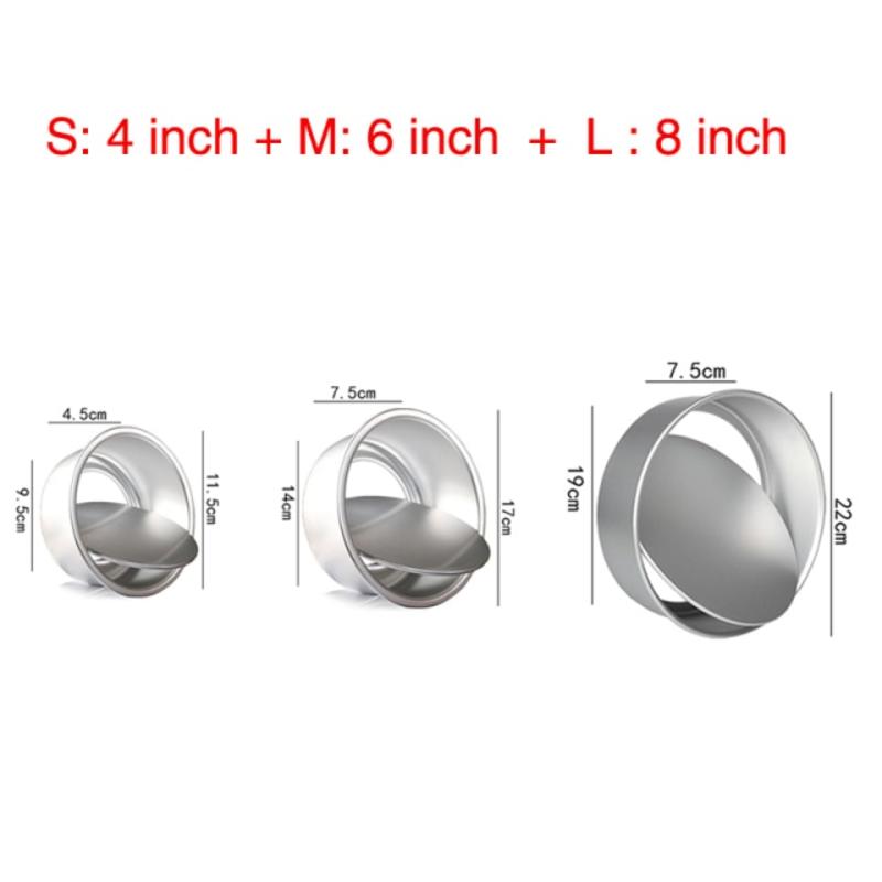 3pcs Round Round Aluminum Alloy Cake Mould Aluminum Alloy Cake Mould Set Non-stick Baking Set 4/6/8 Inch Cake Mould Bottom Interchangeable Mould | Cak